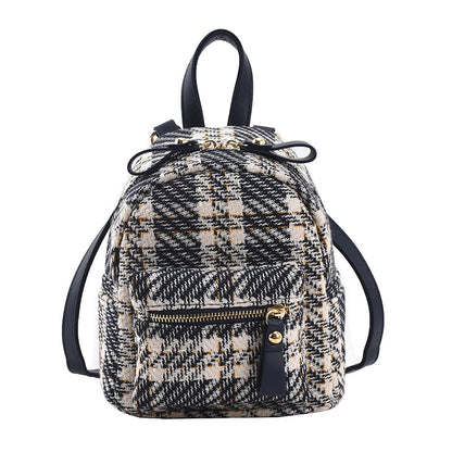 Realaiot Women Small Backpack Shoulder Bag Plaid Backpacks Female Girls Fashion Travel Daypacks for Teenager School Bag Mochila Feminina