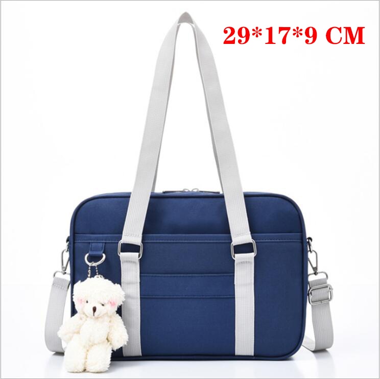 Cyflymder Lovely Japanese School Students Bags JK Bag With Bear Widget Briefcase Bookbag Girly Girl Travel Messenger Bags Shoulder Bags