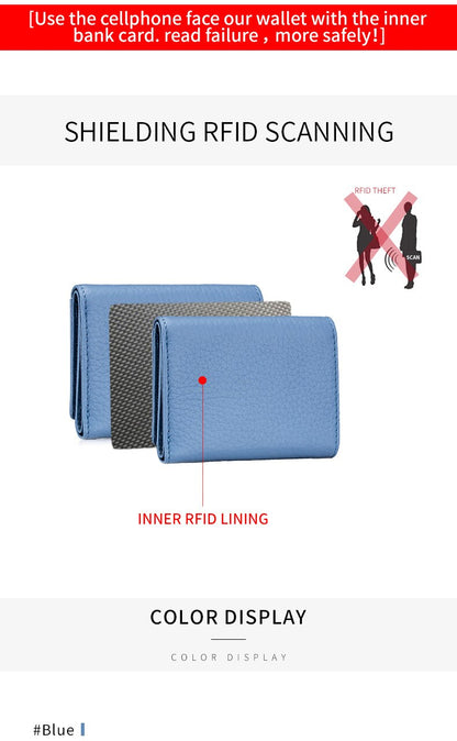 Cyflymder New Women Genuine Leather Purses Female Cowhide Wallets Lady Small Coin Pocket Rfid Card Holder Mini Money Bag Portable Clutch