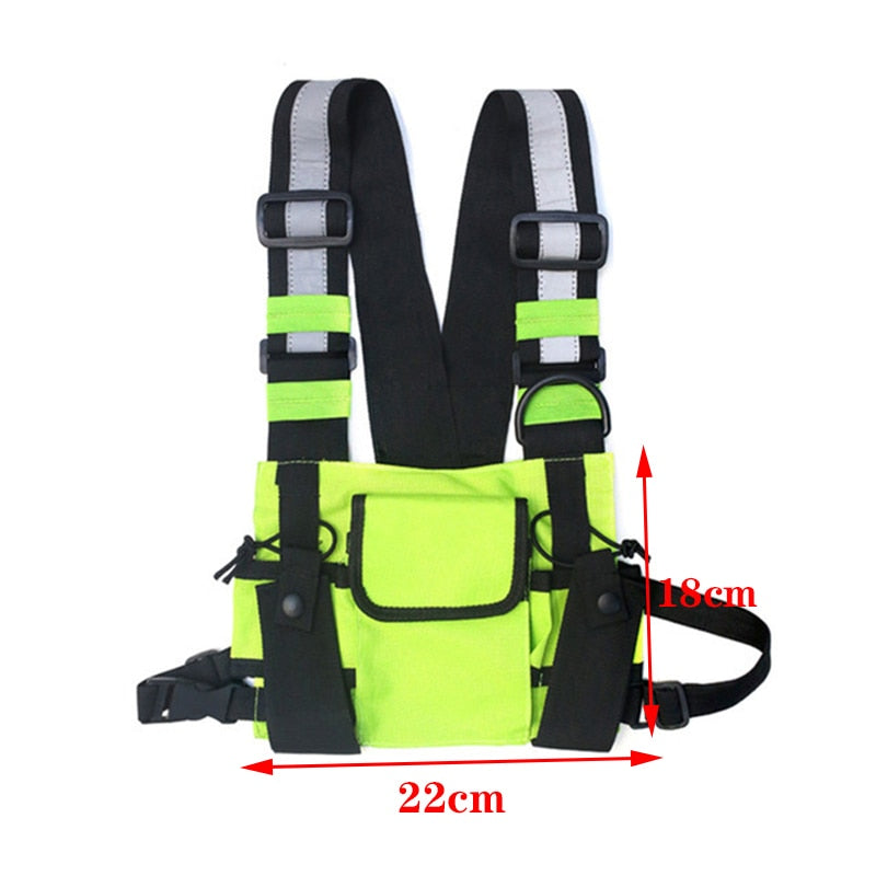 Realaiot Streetwear Bag Unisex Black Functional Chest Rig Bags Military Adjustable Vest Hip-hop Chest Bag Woman Fashion Waist Packs HW714