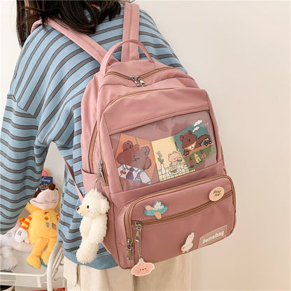 Realaiot Cute Girls ITA Backpack Women Large Capacity Ins Schoolbags for Teens Female Korean Harajuku School Student Bookbag Ladies