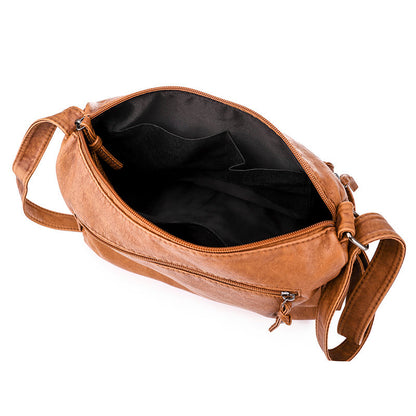 Cyflymder Luxury Shoulder Bags for Women Vintage Messenger Bag Soft Pu Leather Crossbody Bag Brown Leather Handbag Purse