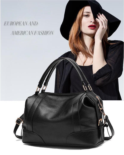 Realaiot Soft Leather Women Handbags Elegant Ladies Shoulder Bag Vintage Female Messenger Bag Large Capacity Casual Tote Bolsa Feminina