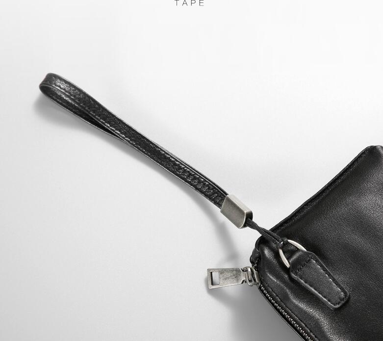 Cyflymder Leather long zipper wallet handbag grab bag leather casual mens leather bag retro hand bag