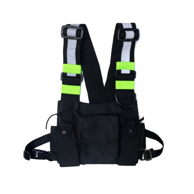 Realaiot Functional Tactical Chest Bag  Fashion Bullet Hip Hop Vest Streetwear Bag Waist Pack Women Black Chest Rig Bag