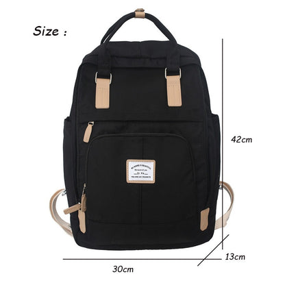 Cyflymder New Nylon Women Backpack Female Contrast Color Ring Buckle Portable Travel Bag Cute Fashion School Backpack for Teenage Girls