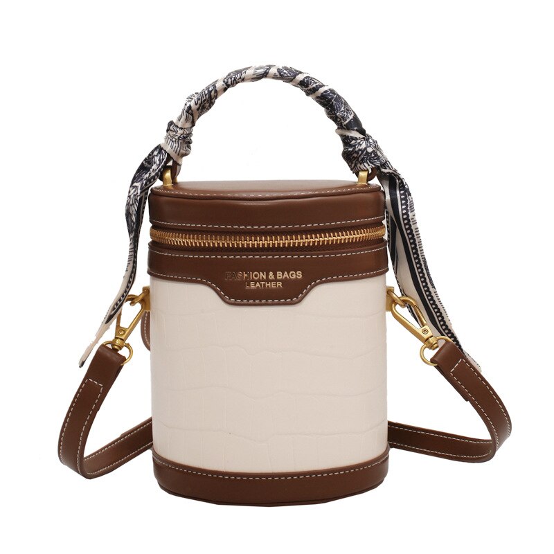 Realaiot Small PU Leather Bucket Crossbody Bag For Women Designer Branded Shoulder Handbags and Purses Female Travel Totes