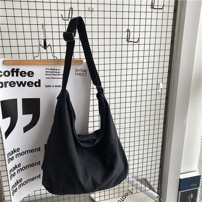 Realaiot Casual Women Shopper Canvas Tote Bag Female Solid Simple Large Capacity Shoulder Bag Women Designer Crossbody Bags