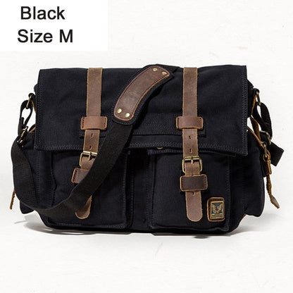 Cyflymder Military Canvas + Genuine leather Men Messenger Bag Canvas Shoulder Bag men Crossbody Bag Casual Bag