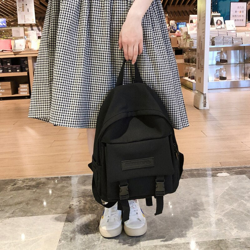 Cyflymder New Trend Female Backpack Casual Classical Women Backpack Fashion Women Shoulder Bag Solid Color School Bag For Teenage Girl