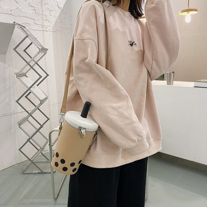 Cyflymder Personalized Bag For Women New Fashion Milk Tea Cup Shaped Bags Small Bucket Bag Shoulder Bag Lady Crossbody Bags Womens