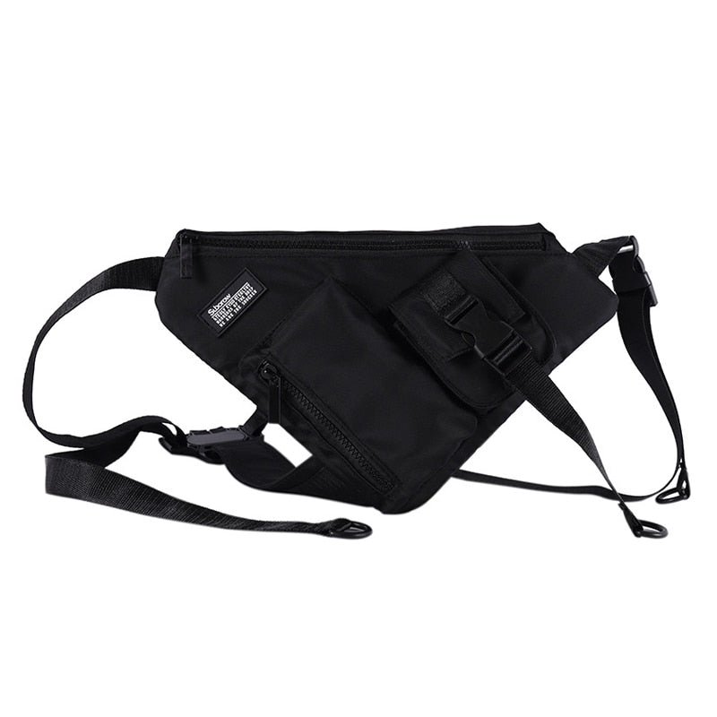 Realaiot Streetwear Chest Rig Bag Phone pack Functionality Tactical Chest pack Unisex Hip Hop Crossbody Bag Triangle Vest Waist Bag Purse