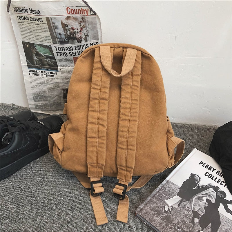 Realaiot Girl Women Backpack School Bag Women's Backpack Student Fashion Canvas Teenager  Daypack Teenage Bagpack Teen Rucksack