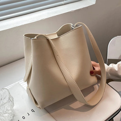 Cyflymder PU Leather Women Bucket Shoulder Bag Brand Luxury Solid Color ladies Handbags Casual Female Crossbody bags bolsas totes