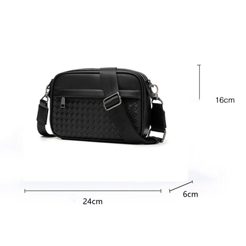 Realaiot Fashion PU Leather Woven Backpack for Men Luxury Business Laptop Bag Mens Backpack Zipper Travel High Capacity Backbag Male Bags