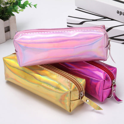 Realaiot 1 Pcs Kawaii Pencil Case Laser girl's heart is simple School Pencil Box Pencilcase Pencil Bag School Supplies Stationery