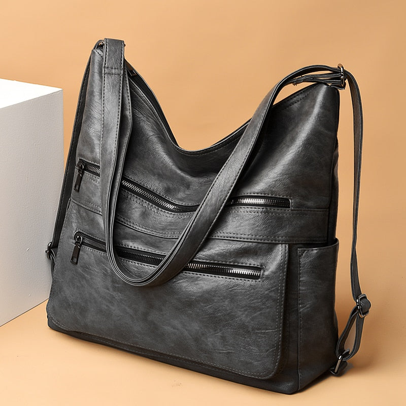 Cyflymder Large Women Shoulder Bag Pu Leather Crossbody Bag Luxury Ladies Messenger Bag Quality Top-handle Handbag Female Tote Bag Purse