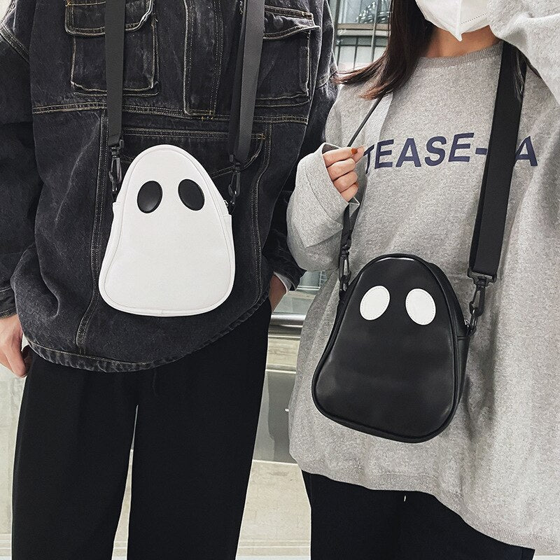 Cyflymder New European and American fashion funny personality cute demon ghost contrast stitching female trendy pu small bag Halloween