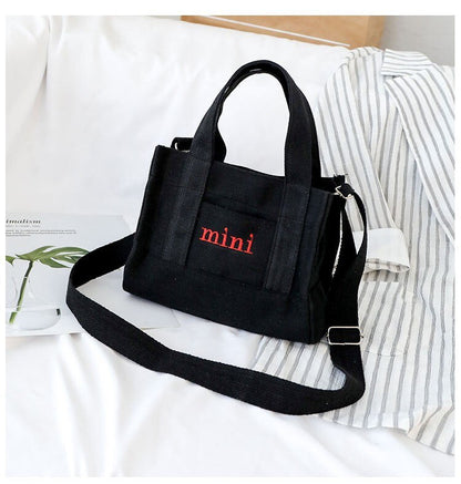 Realaiot Canvas Messenger Bag For Women Mini Fresh Literature And Art Leisure Korean Simple Fashion Messenger Bag