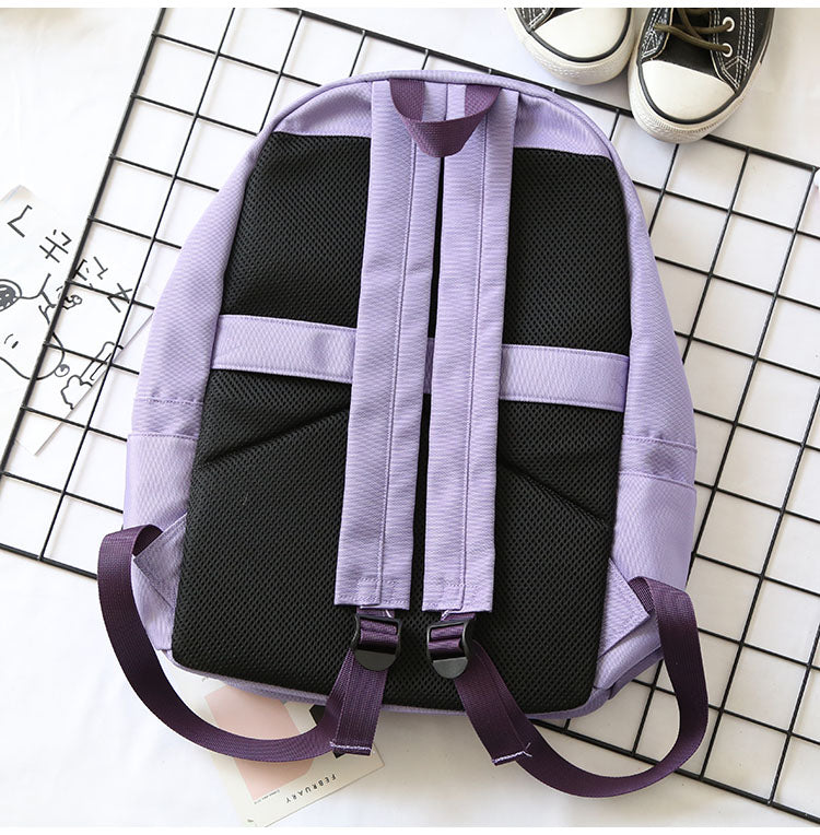 Cyflymder Purple Simple Backpack Women Solid Color Waterproof Shoulder School Bags Female College Large-capacity Travel Backpacka Mochilas