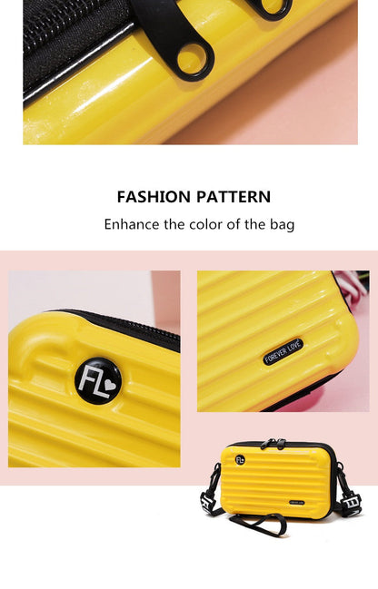 Realaiot Women Handbag Fashion Shoulder Bags For Ladies New Mini Suitcase Shape High Quality PVC Small Shoulder Bag