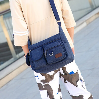 Cyflymder New Fashion  Canvas Men Shoulder bag Messenger bag Men Crossbody Bag Vintage male Leisure Sling bag Casual Boy