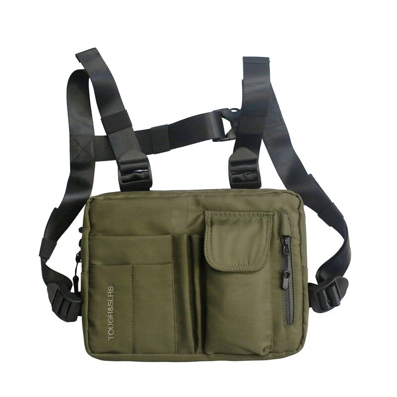 Realaiot Female Hip-hop Tactical Street Fashion Features Gray Army Green Chest Bag Men's Adjustable Pocket Sports Vest Bags