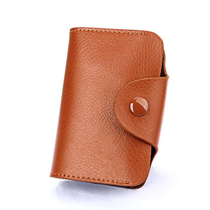 Realaiot 1 Pc Men Card Holder Genuine Leather Business Card Holder Wallet Women Credit Card Case Unisex  Zipper Coin Purse