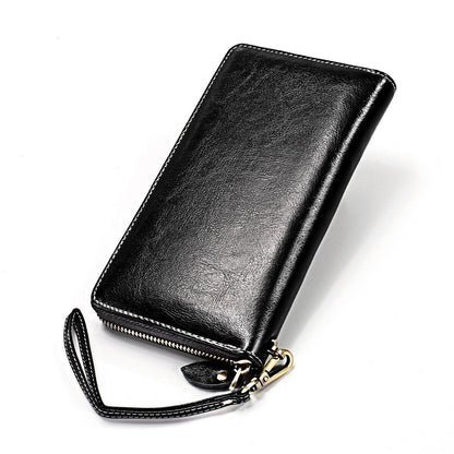 Cyflymder New Hot Women Genuine Leather Money Bag Fashion Female Long Strap Purses 6.5 Inch Phone Wallet Coin Card Holders Cowhide Clutch