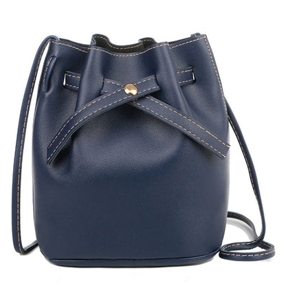 Realaiot Fashion Bucket Shoulder Bag Women Drawstring Crossbody Bag Female Messenger Bags Ladies Synthetic Leather Handbag