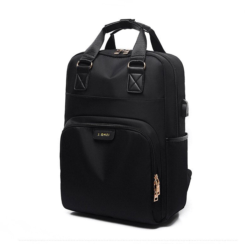 Realaiot Stylish Waterproof Laptop Backpack 15.6 Women Fashion Backpack for Girls Black Backpack Female large Bag 13 13.3 14 15 inch