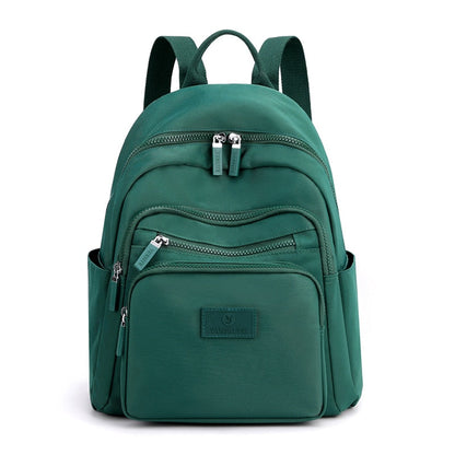 Cyflymder New Dark Green Women's Backpack Waterproof Nylon Backpack Student School Bag Suitable For Girls' Small Travel Rucksack