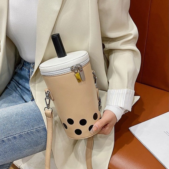 Cyflymder Personalized Bag For Women New Fashion Milk Tea Cup Shaped Bags Small Bucket Bag Shoulder Bag Lady Crossbody Bags Womens