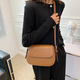 Realaiot Simple Solid Color PU Leather Armpit Baguette Crossbody Bag for Women Shoulder Handbags and Purses Female Travel Designer