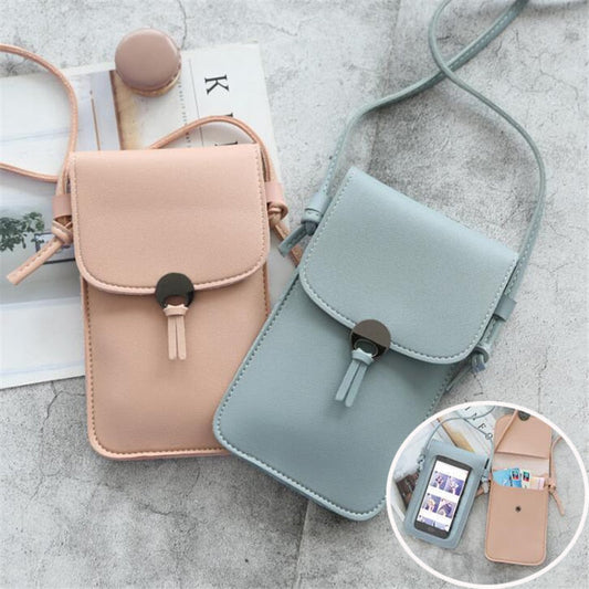 Cyflymder Phone Wallets Transparent Touch Screen Mobile Phone Bag Pouch Women Phone Purse Messenger Bags Small Flap Bag Mini Shoulder Bag