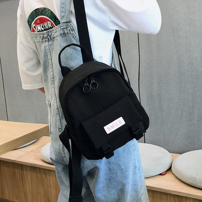 Realaiot Backpack New Trend Women Backpack Wild Fashion Shoulder Bag Small Canvas Teen Girl School bag Mochilas Female