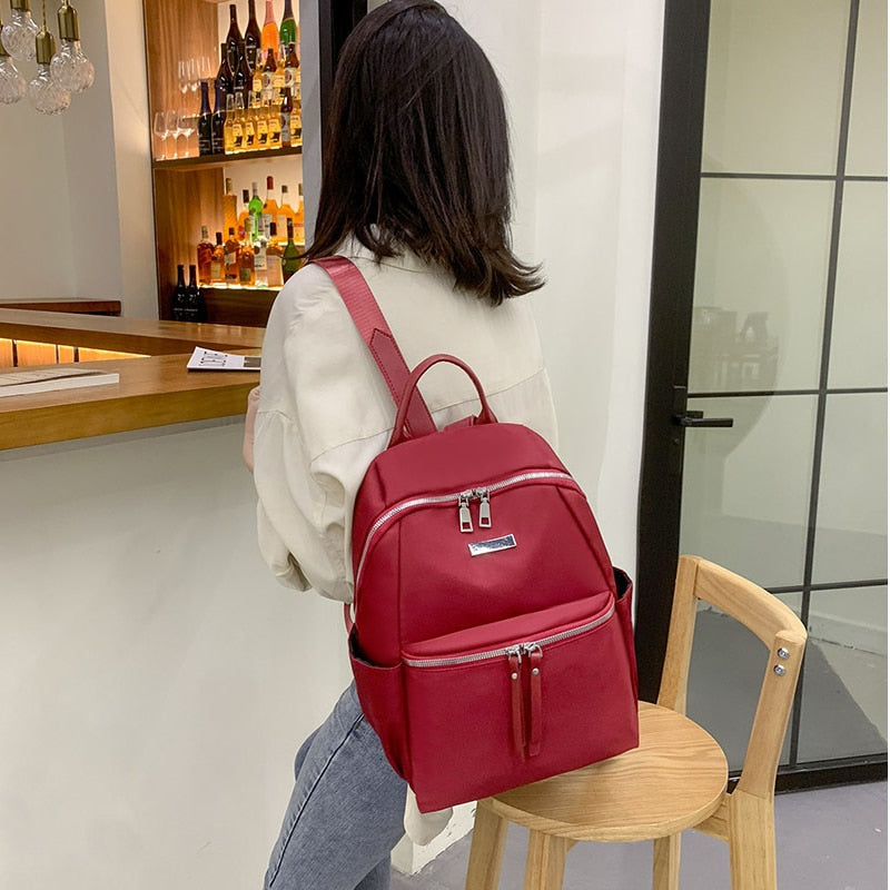 Realaiot Fashion Women Backpack Oxford Cloth Retro Casual Female Backpack Girls School Bag Travel Bagpack Ladies Back Pack