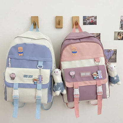 Cyflymder NEW Korean Style Backpacks Women Travel Bags Cute Bags Candy Color Bag for Teenager Girl Kawaii Waterproof Backpack Pendant