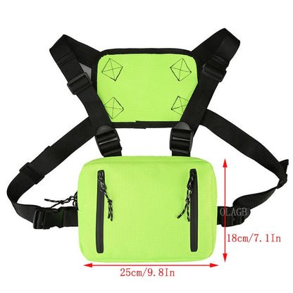 Realaiot Functional Tactical Chest Bag  Fashion Bullet Hip Hop Vest Streetwear Bag Waist Pack Women Black Chest Rig Bag