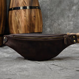 Realaiot Genuine Leather men bag waist bag genuine cow leather vintage small fanny pack male waist pack chest pack summer bag for men