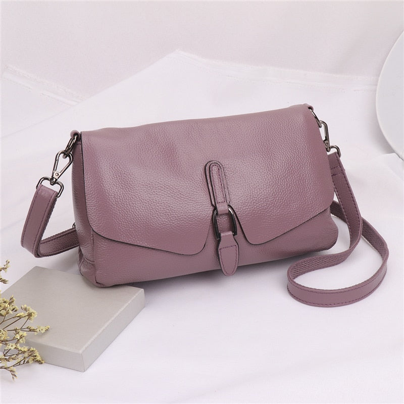 Cyflymder Pure Leather Handbag New Leather Shoulder Messenger Bag Female Fashion Wild Texture First Layer Leather Portable Bag