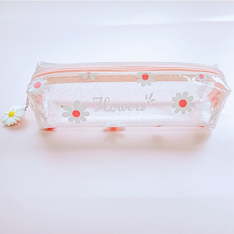 Realaiot 1 Pcs Kawaii Pencil Case Flower School Pencil Box Pencilcase Pencil Bag School Supplies Stationery