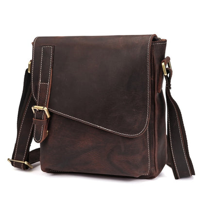 Cyflymder New Men's Shoulder Bag Crazy Horse Leather Handbag for Man Business Briefcase Large Male Cross body Bags Messenger for IPAD