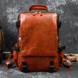 Realaiot Hot Fashion Genuine Leather Backpack Real Cowskin Travel Backpacks Men Women Daypack Black Brown Bagpack Bag For School
