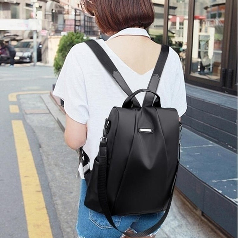 Realaiot Casual Oxford Backpack Women Black Waterproof Nylon School Bags For Teenage Girls High Quality Fashion Travel Tote Backpack