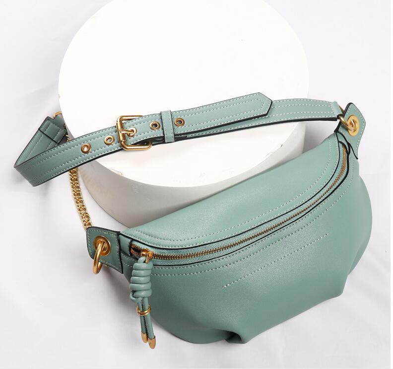 Realaiot Ins Korea Hot Fashion Style Woman Bags Genuine Leather Fanny Packs For Sport Outdoor Travel Bag For Ladies Girls Waist Bag