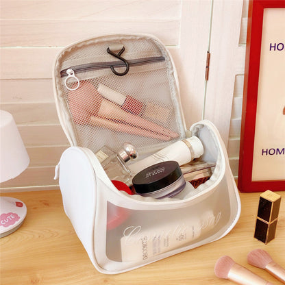 Cyflymder PU Women Kawaii Travel Storag Toiletry Organize Bag Waterproof PVC Portable Transparent Cosmetic Makeup Bags Females Wash Bag