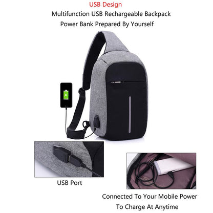 Cyflymder Multifunctional Canvas Sling bags for Woman Anti-theft Messenger Bags,woman's chest bag,Rechargeable Travel Shoulder Bag