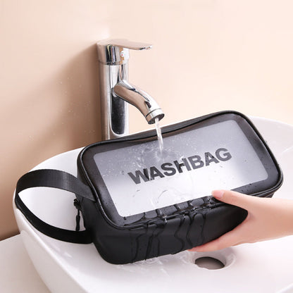 Cflymder Waterproof Washbag Transparent Cosmetic Case Large Capacity Portable Travel Makeup Organizer Storage Bag PVC Zipper Handbag