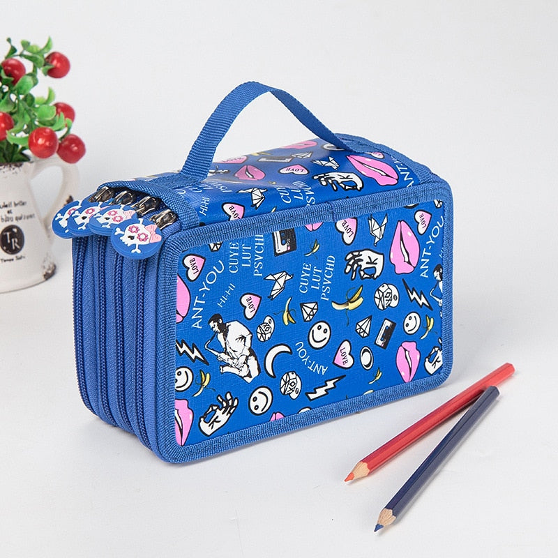 Cyflymder Office School Pencil Case Big 36/48/72 Slots Penal for Girls Boys Pen Box Large Storage Cartridge Bag Stationery Kit Pencilcase